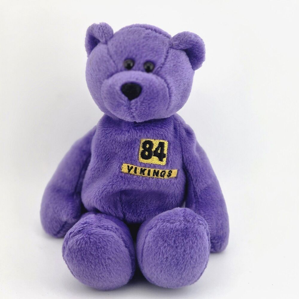 Randy Moss #84 Nfl Beanie Bear 1998 Minnesota Vikings purple  Plush Toy